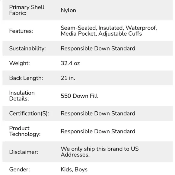 North Face ‘Gotham’ Boys Down Jacket - Picture 15 of 16